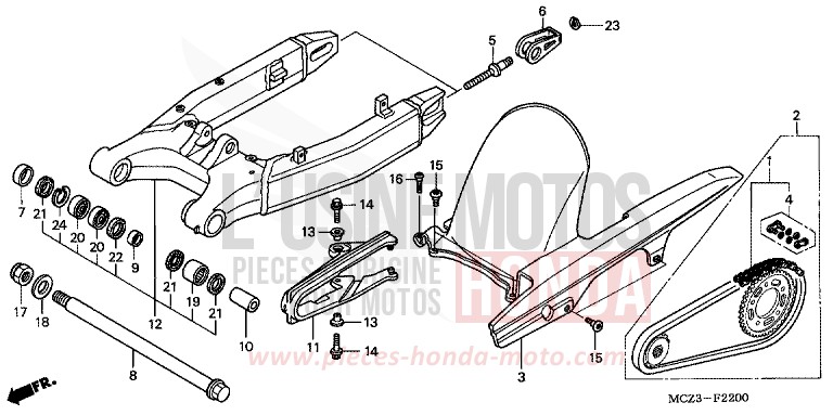 SCHWINGE von CB1300 Super Bold'or ABS CANDY TAHITIAN BLUE (PB215) von 2003